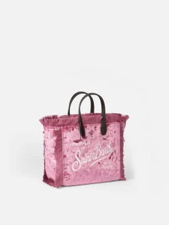 Borsa a mano Mini Vanity in ciniglia rosa
