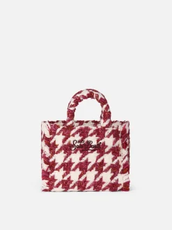 Borsa a mano Mini Vanity in lana con fantasia maxi pied de poule
