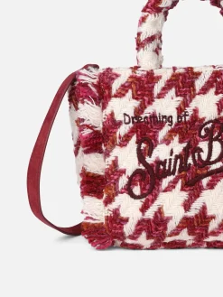 Borsa a mano Mini Vanity in lana con fantasia maxi pied de poule