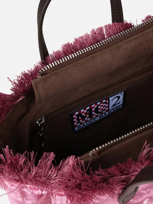 Borsa a mano Mini Vanity in ciniglia rosa