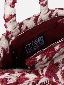 Borsa a mano Mini Vanity in lana con fantasia maxi pied de poule