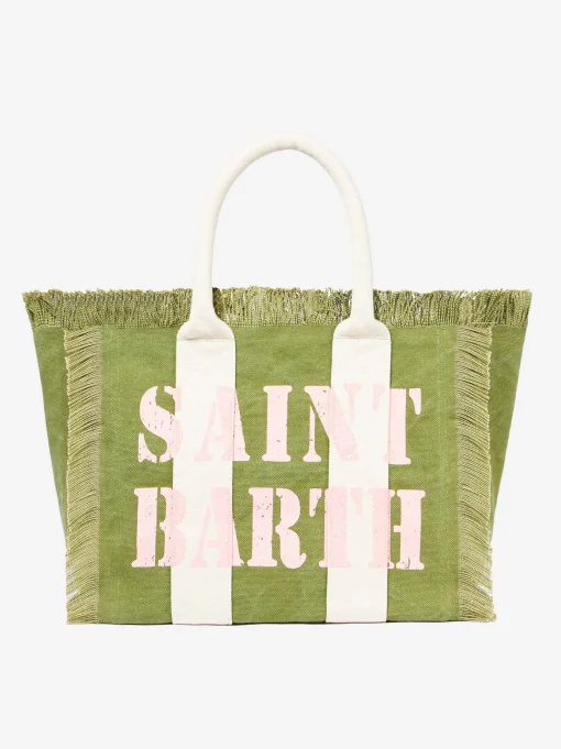 Borsa a spalla Vanity in canvas con stampa logo