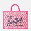 Borsa a spalla Vanity in rafia con ricamo Saint Barth