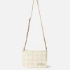 Borsa a tracolla in tweed bianco Tita con ricamo Saint Barth