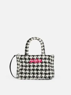 Borsa Clarine in morbida lana con motivo pied de poule in lurex