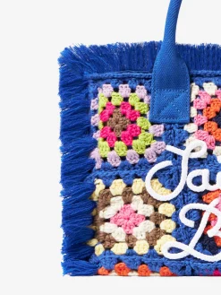 Borsa Colette blu all'uncinetto