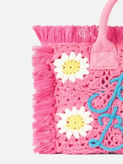 Borsa Colette con patch di fiori all'uncinetto