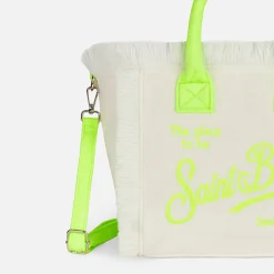 Borsa Colette in spugna bianca con logo Saint Barth