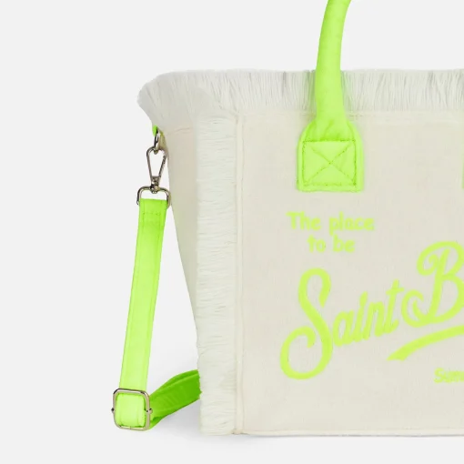 Borsa Colette in spugna bianca con logo Saint Barth