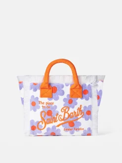 Borsa Colette in spugna con stampa margherite viola e arancio