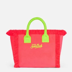 Borsa Colette in spugna fucsia con logo Saint Barth