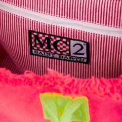 Borsa Colette in spugna fucsia con logo Saint Barth