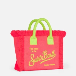 Borsa Colette in spugna fucsia con logo Saint Barth