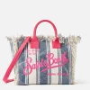 Borsa Colette in tela di cotone con stampa a righe