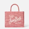 Borsa in rafia rosa Vanity con ricamo Saint Barth
