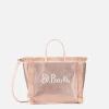 Borsa Mini Vanity con frange e strass rose gold