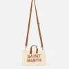 Borsa per telefono in tessuto teddy bianco con ricamo del logo Saint Barth