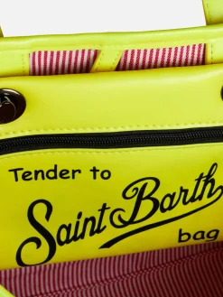 Borsa reflex argento con dettagli giallo fluo