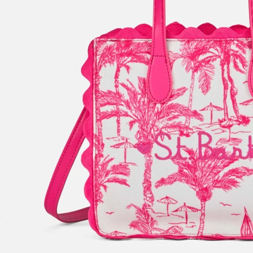 Borsa Vivian in cotone con stampa toile de jouy