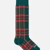 Calze lunghe da uomo con stampa tartan verde