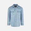 Camicia da bambino in denim di lino