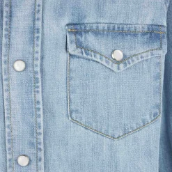 Camicia da bambino in denim di lino