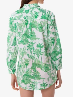 Camicia da donna in cotone con stampa toile de jouy
