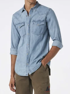 Camicia da uomo in cotone denim