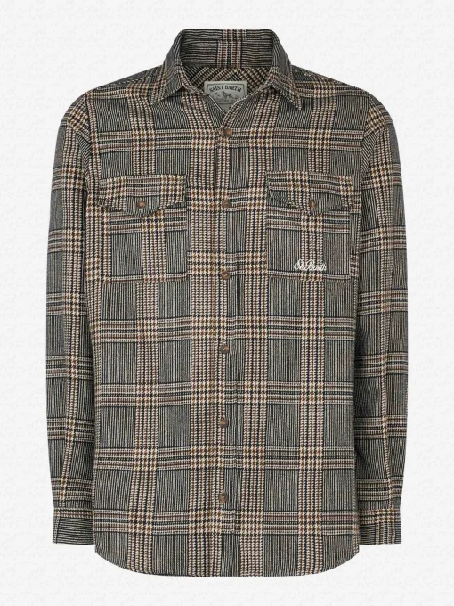 Camicia da uomo in lana con fantasia Principe di Galles