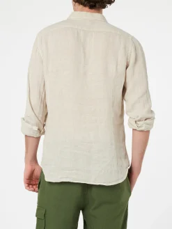 Camicia da uomo in lino bianco sporco Pamplona
