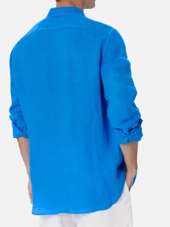 Camicia da uomo in lino bluette acquerello Pamplona