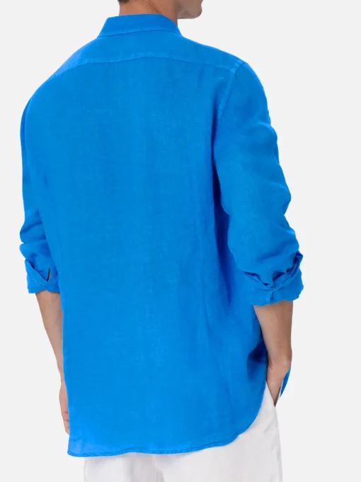 Camicia da uomo in lino bluette acquerello Pamplona
