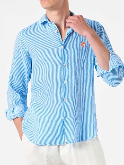 Camicia da uomo Pamplona in lino a righe