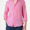 Camicia da uomo Pamplona in lino rosa