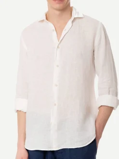 Camicia da uomo Pamplona in lino bianco