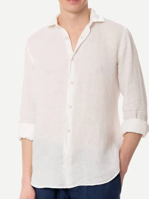 Camicia da uomo Pamplona in lino bianco