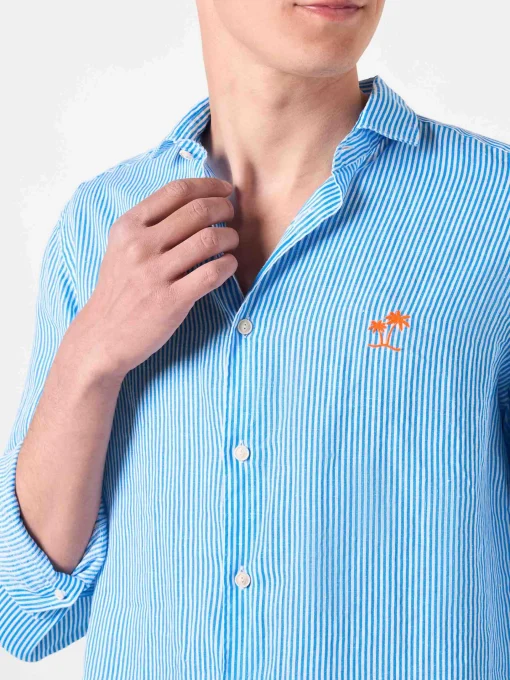 Camicia da uomo Pamplona in lino a righe