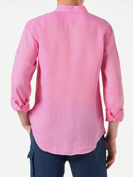 Camicia da uomo Pamplona in lino rosa