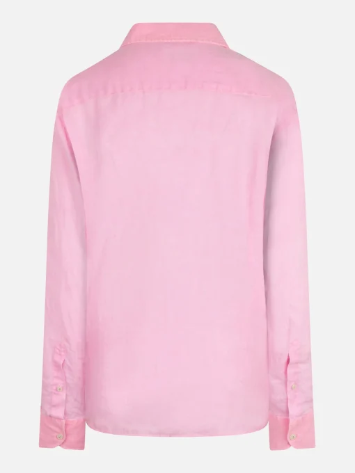 Camicia da uomo Pamplona in lino color rosa fluo