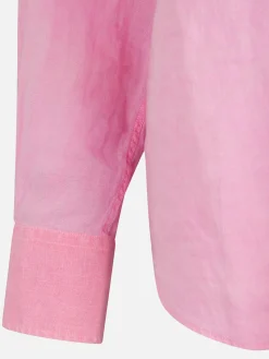 Camicia da uomo Pamplona in lino color rosa fluo