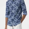Camicia da uomo Sikelia in mussola di cotone con stampa stelle paisley