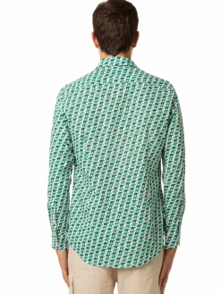 Camicia da uomo Sikelia in mussola di cotone con stampa elefante