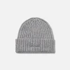 Cappello da uomo in cashmere a coste grigio melange Wengen