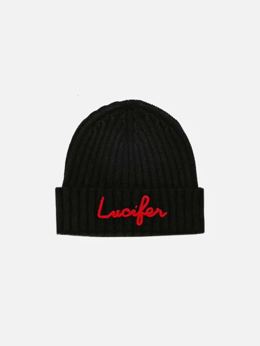Cappello in misto cashmere con ricamo Lucifer