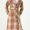 Cappotto lungo da donna con frange