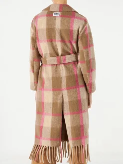 Cappotto lungo da donna con frange