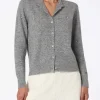 Cardigan da donna grigio Bellamy con strass argento