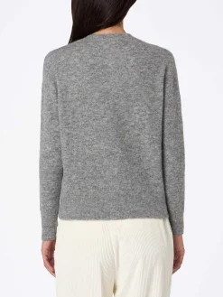 Cardigan da donna grigio Bellamy con strass argento