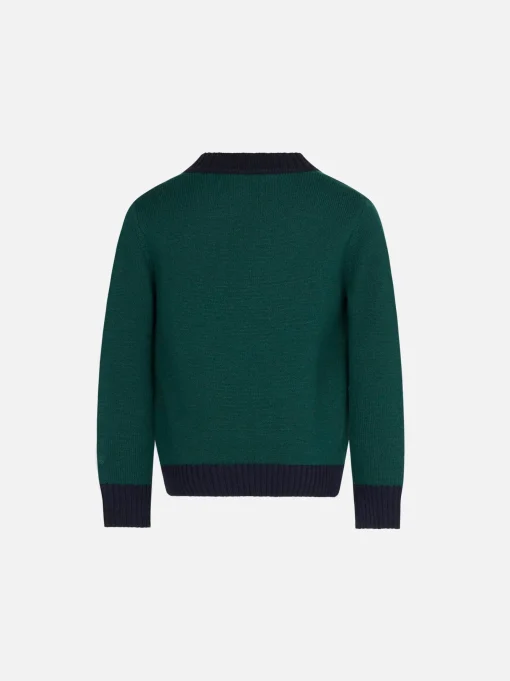 Cardigan in maglia con patch e ricamo St. Barth College
