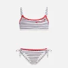 Costume bikini da bambina con ricamo Miami